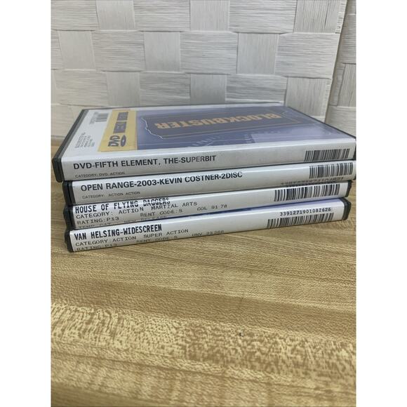 4 Blockbuster Video Rental DVD Cases w/Van Helsing Open Range 5th Element… - Picture 1 of 12